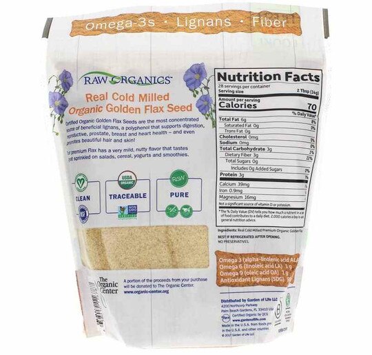 Raw Organics Super Omega-3 Flax Seed, 14 Oz, GOL