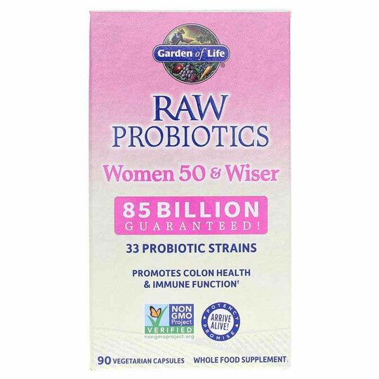 Raw Probiotics Women 50 & Wiser, 90 Veg Capsules, GOL