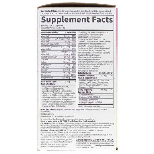 Raw Probiotics Women 50 & Wiser, 90 Veg Capsules, GOL