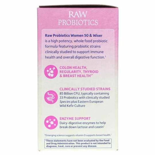 Raw Probiotics Women 50 & Wiser, 90 Veg Capsules, GOL