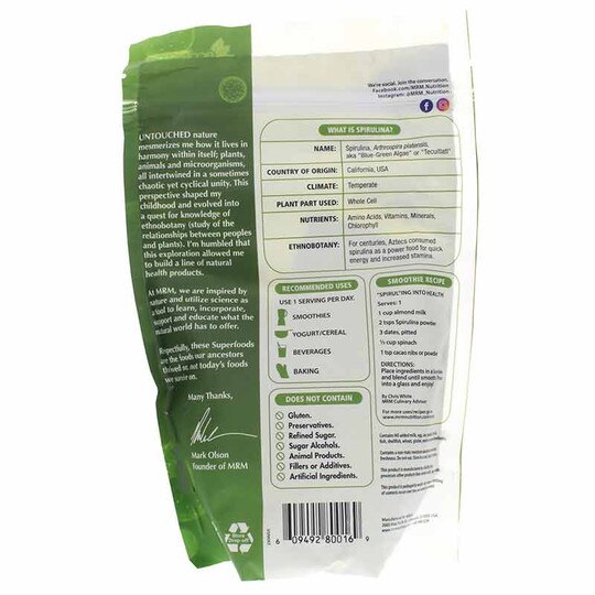 Raw Spirulina Powder, 8.5 Oz, MRM