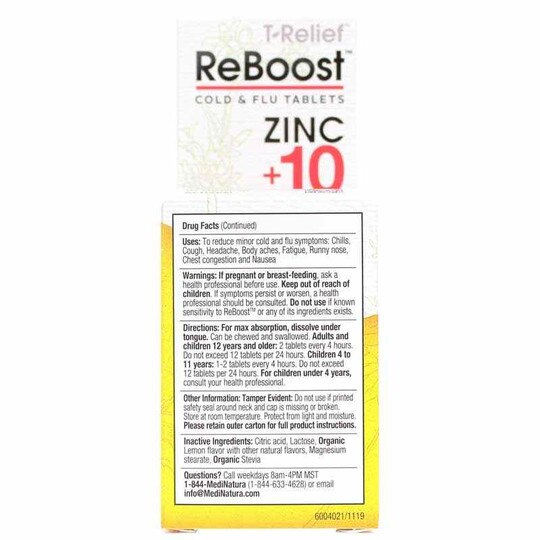 Reboost Zinc +10, 60 Tablets, MDN