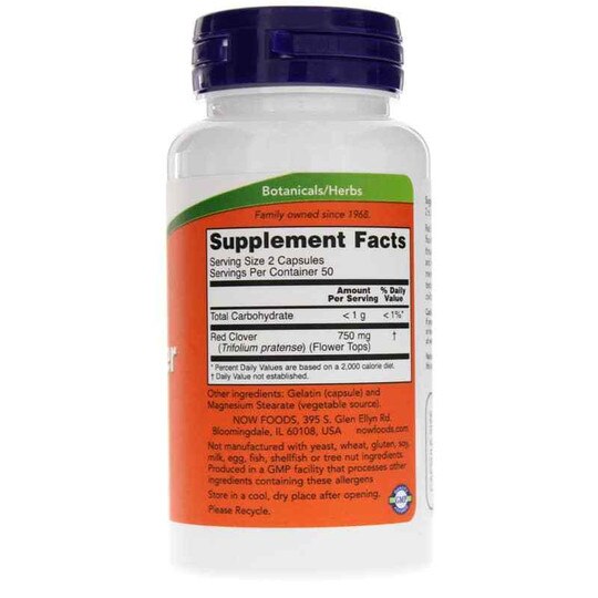 Red Clover 375 Mg, 100 Capsules, NOW