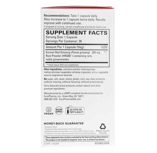 Red Ginseng HRG80 Energy, 30 Capsules, TNT
