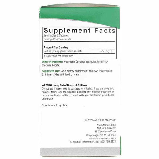 Red Raspberry Leaf, 90 Veg Capsules, NAN