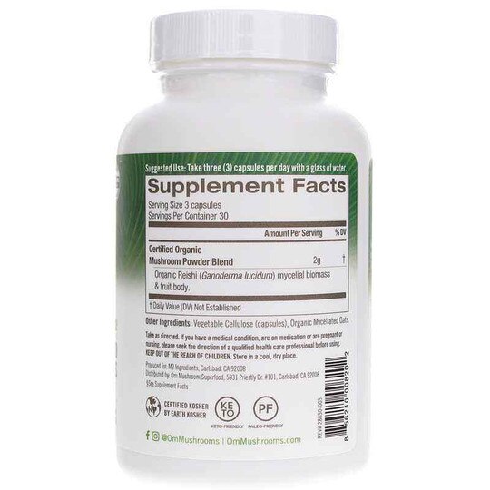 Reishi Capsules, 90 Veg Capsules, OSHM