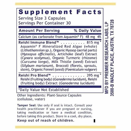 Reishi Immune Liver and Immune Support, 90 Veg Capsules, PRL