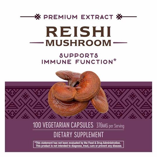 Reishi Mushroom Premium Extract, 100 Vegan Capsules, NWA