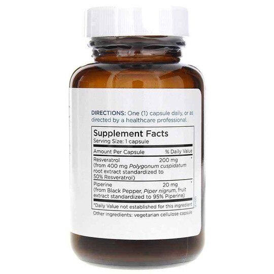 Resveratrol with Piperine 200 Mg, 60 Capsules, MTM