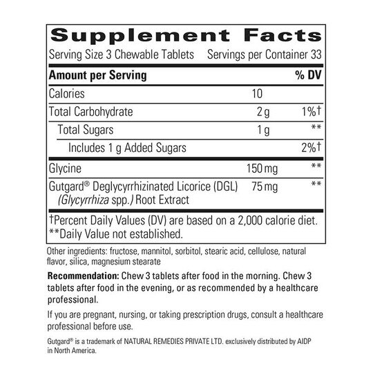 Rhizinate Deglycyrrhizinated Licorice, 100 Chewable Tab, INT
