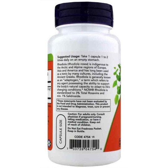 Rhodiola 500 Mg, 60 Veg Capsules, NOW