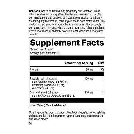 Rhodiola & Schisandra, 60 Tablets, SP