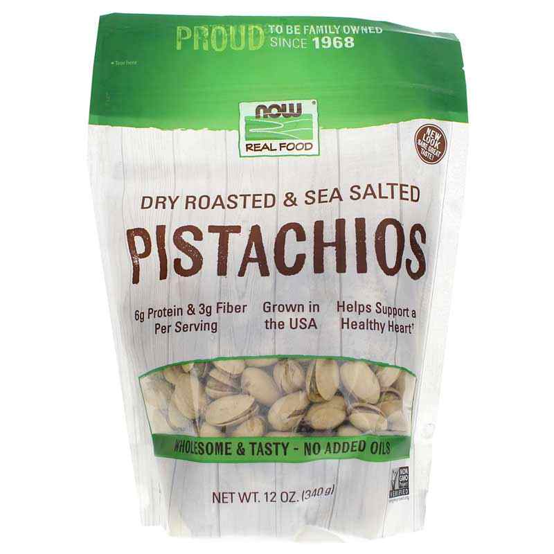 Roasted Pistachios with Sea Salt, NOW Foods