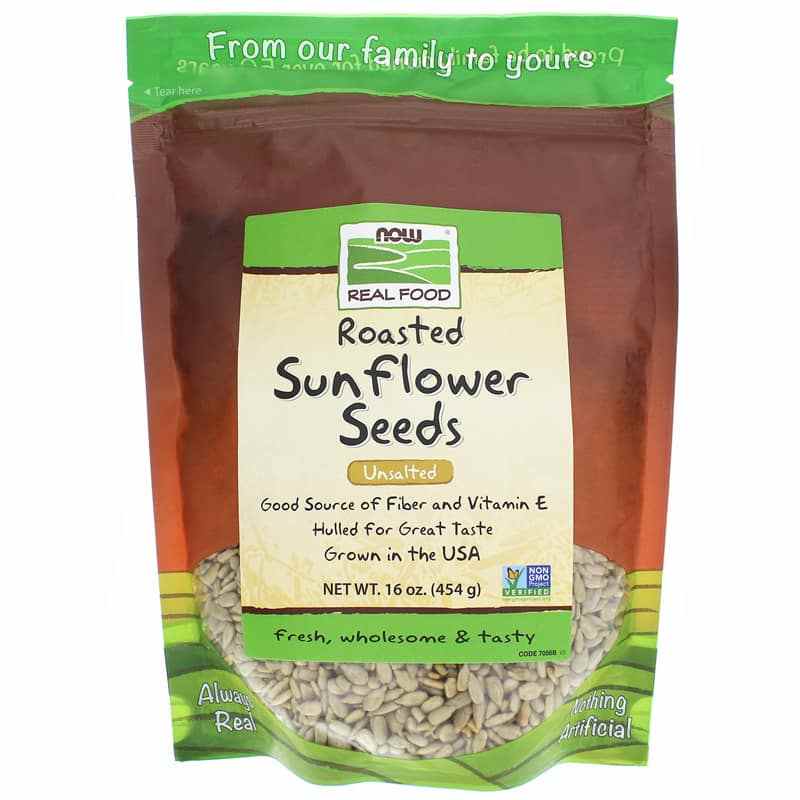 Roasted Sunflower Seeds Unsalted, NOW Foods