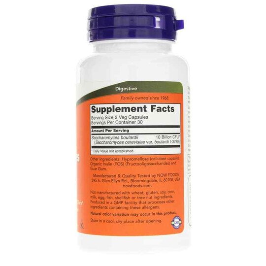Saccharomyces Boulardii 5 Billion CFU, 60 Veg Capsules, NOW