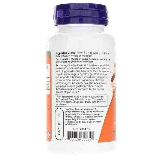 Saccharomyces Boulardii 5 Billion CFU, 60 Veg Capsules, NOW