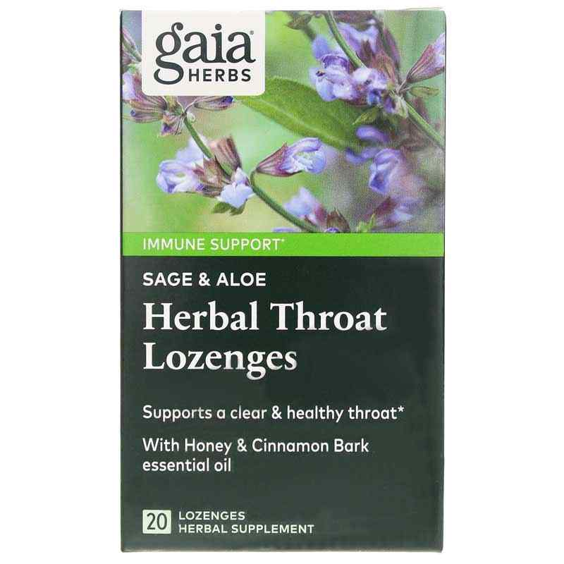 Sage & Aloe Throat Shield Lozenges, Gaia Herbs