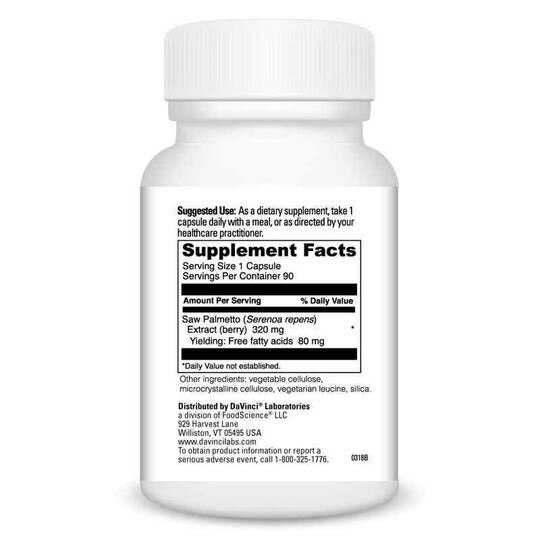 Saw Palmetto 320 Mg, 90 Veg Capsules, DL