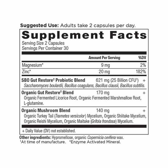 SBO Probiotics Gut Restore, 60 Capsules, ANN
