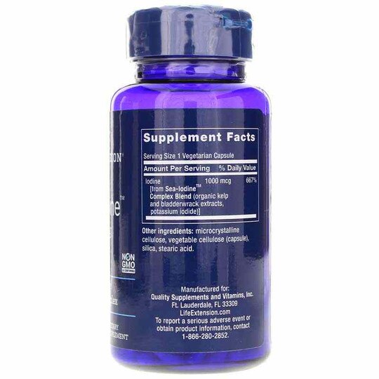 Sea Iodine 1000 Mcg, 60 Veg Capsules, LFE