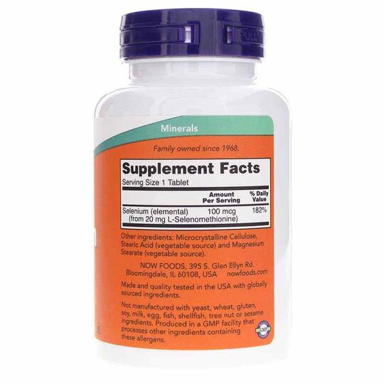 Selenium 100 Mcg, 250 Tablets, NOW