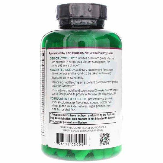 Senior Symmetry, 180 Veg Capsules, VTA