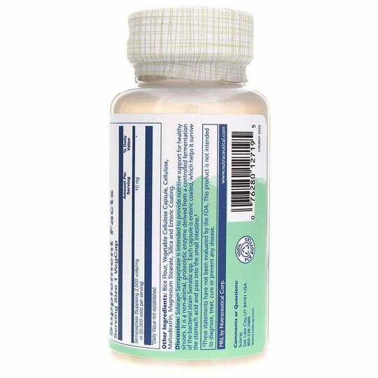 Serrapeptase 10 Mg, 90 Enteric Coated Veg Capsules, SLR