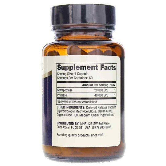 Serrapeptase Enzymes, 60 Capsules, DRM