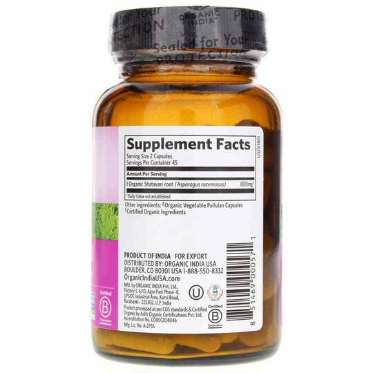 Shatavari Certified Organic, 90 Veg Capsules, OGI