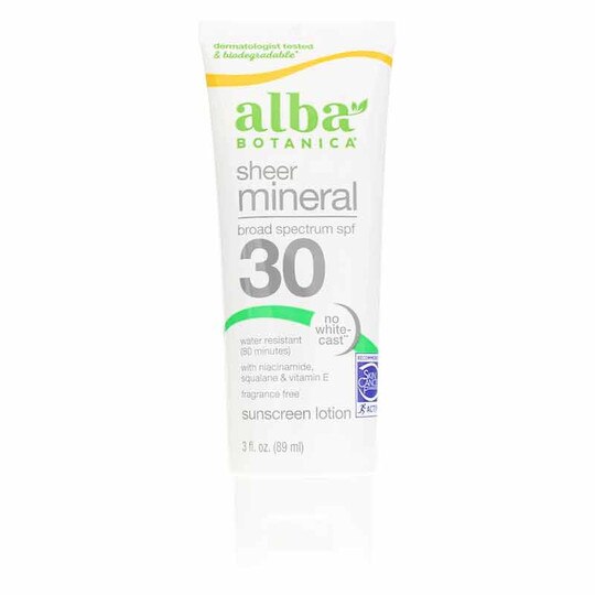 Sheer Mineral Sunscreen Fragrance Free SPF 30, 3 Oz, AB