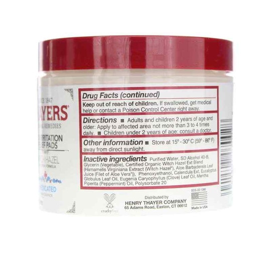 Skin Irritation Relief Pads Witch Hazel , 60 Pads, THY