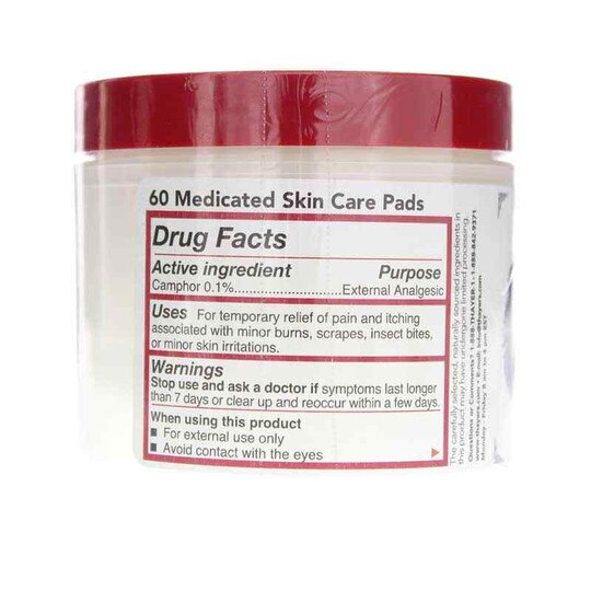 Skin Irritation Relief Pads Witch Hazel , 60 Pads, THY