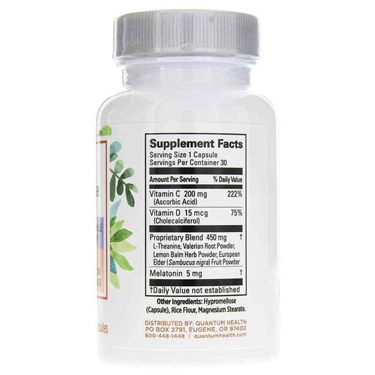Sleep + Immune Extra Strength with 5 Mg Melatonin, 30 Capsules, QHT
