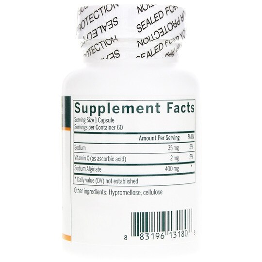 Sodium Alginate, 60 Veg Capsules, GEN