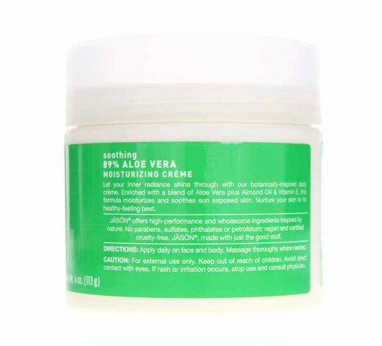 Soothing 89% Aloe Vera Moisturizing Cream, 4 Oz, JS