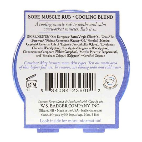 Sore Muscle Rub Cooling Blend, Badger