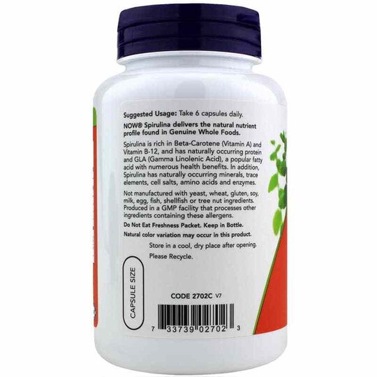 Spirulina 500 Mg, 120 Veg Capsules, NOW