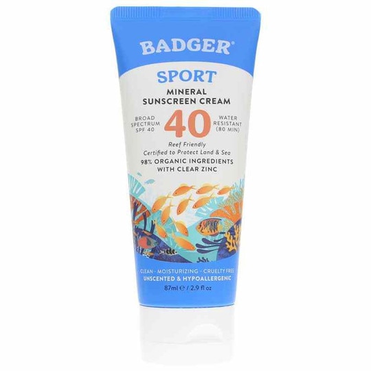 Sport Mineral Sunscreen Cream SPF 40, 2.9 Oz, BA
