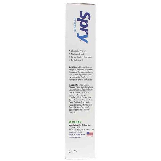 Spry Xylitol Toothpaste Fluoride Free, XLR