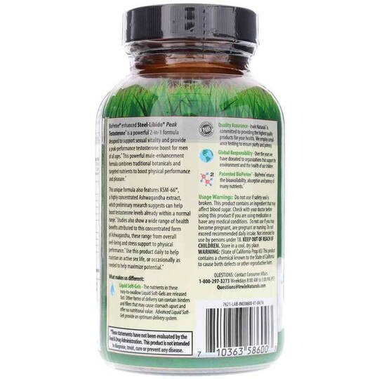 Steel-Libido Peak Testosterone, 75 Liquid Softgels, IRN