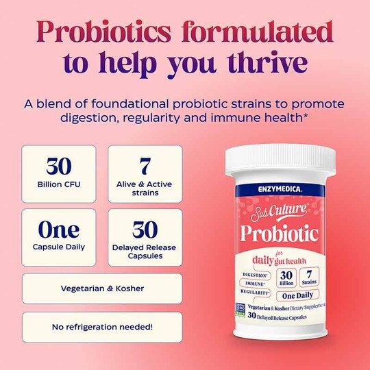 Subculture Probiotic Daily Gut Health, 30 Capsules, ENZ