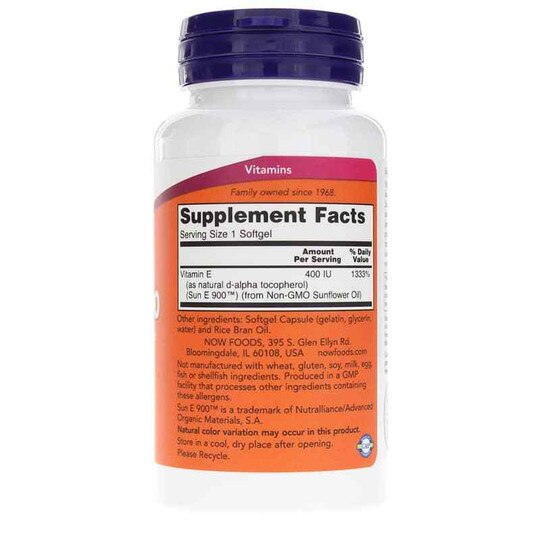 Sun-E 400, 60 Softgels, NOW