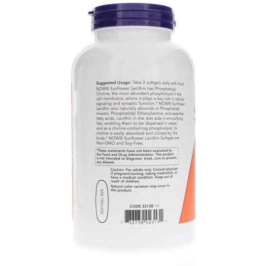 Sunflower Lecithin 1200 Mg, 200 Softgels, NOW
