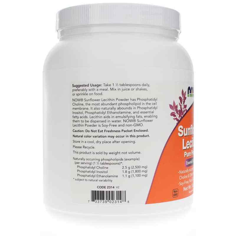Sunflower Lecithin Pure Powder, NOW Foods