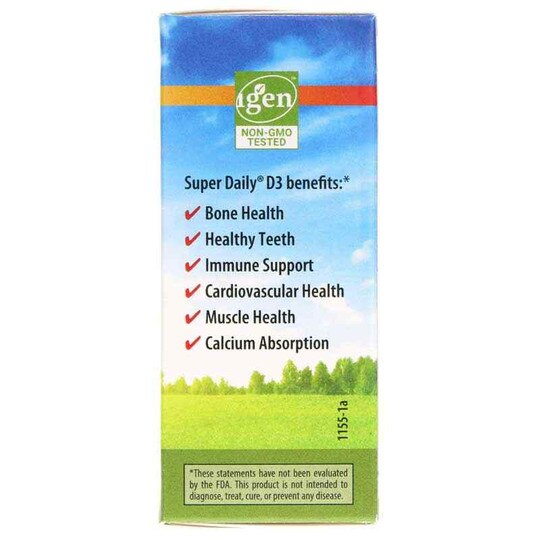 Super Daily D3 5000 IU Vitamin D Liquid, 90 Veg Drops, CL