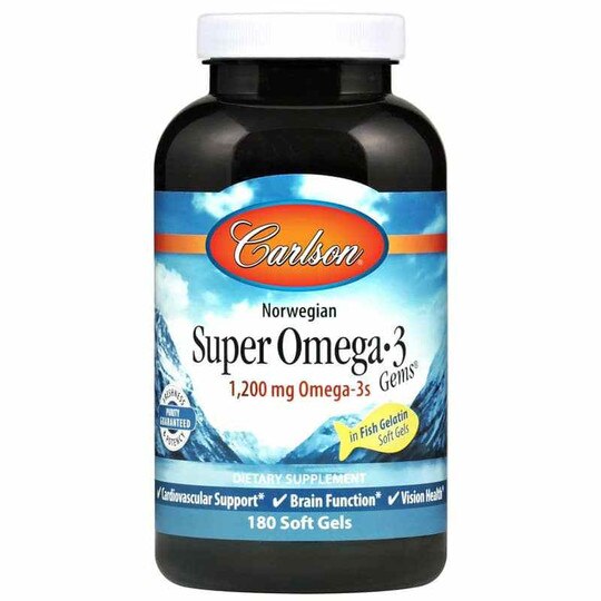 Super Omega3 Gems 1,200 Mg in Fish Gelatin, Carlson Labs