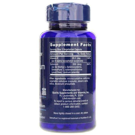 Super Selenium Complex 200 Mcg, 100 Veg Capsules, LFE