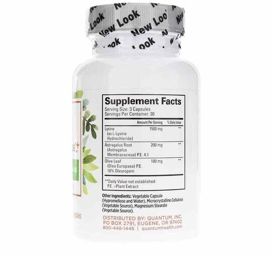 SuperImmune+ Lysine, Olive Leaf & Astragalus, 90 Capsul, QHT