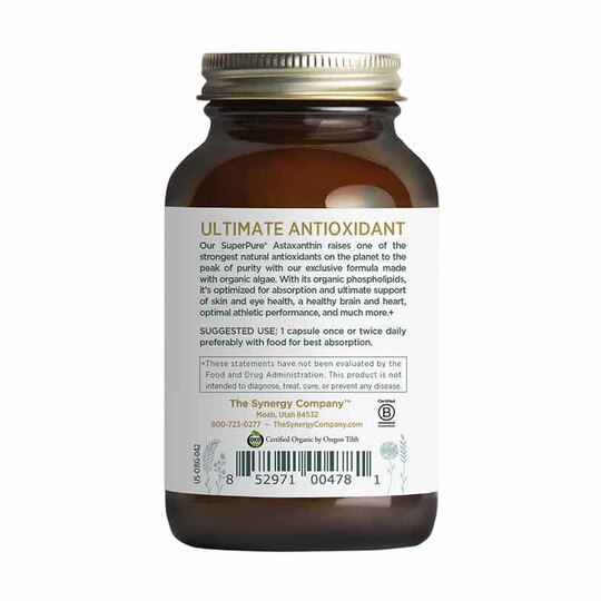SuperPure Astaxanthin Organic Algae, 60 Capsules, PSY