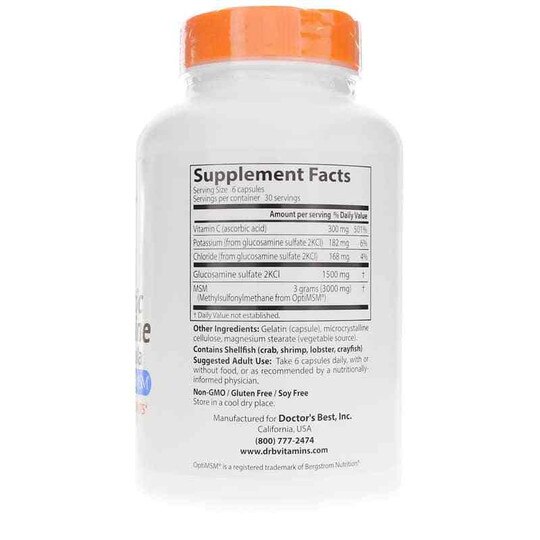 Synergistic Glucosamine MSM Formula, 180 Capsules, DRB